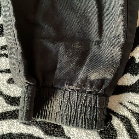 BCBGMaxAzaria loose light Cain black cargo jogger cuffed pants trousers - Picture 4 of 16